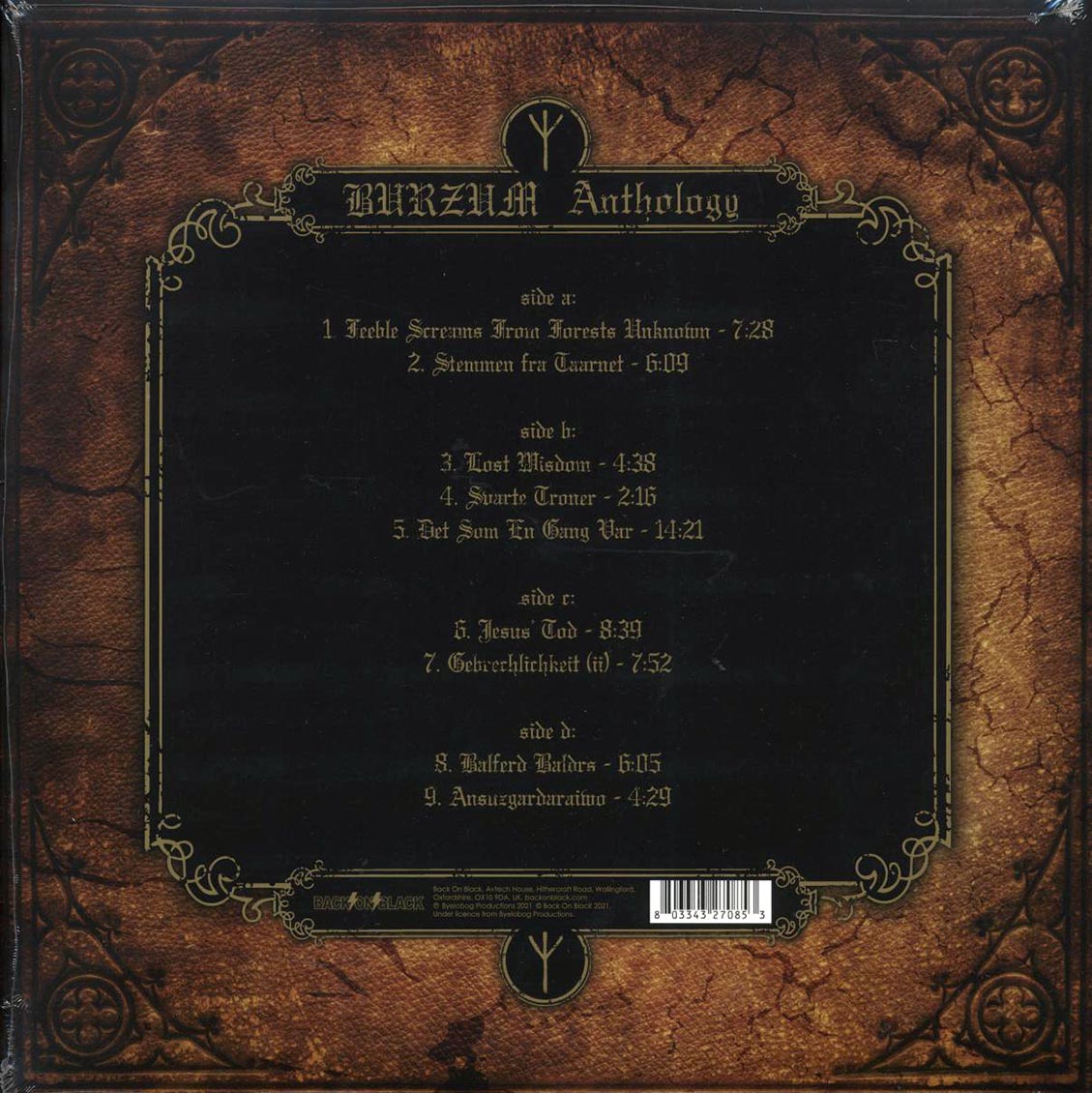 Burzum - Anthology (ltd. ed.) (2xLP) (picture disc) vinyl LP back cover