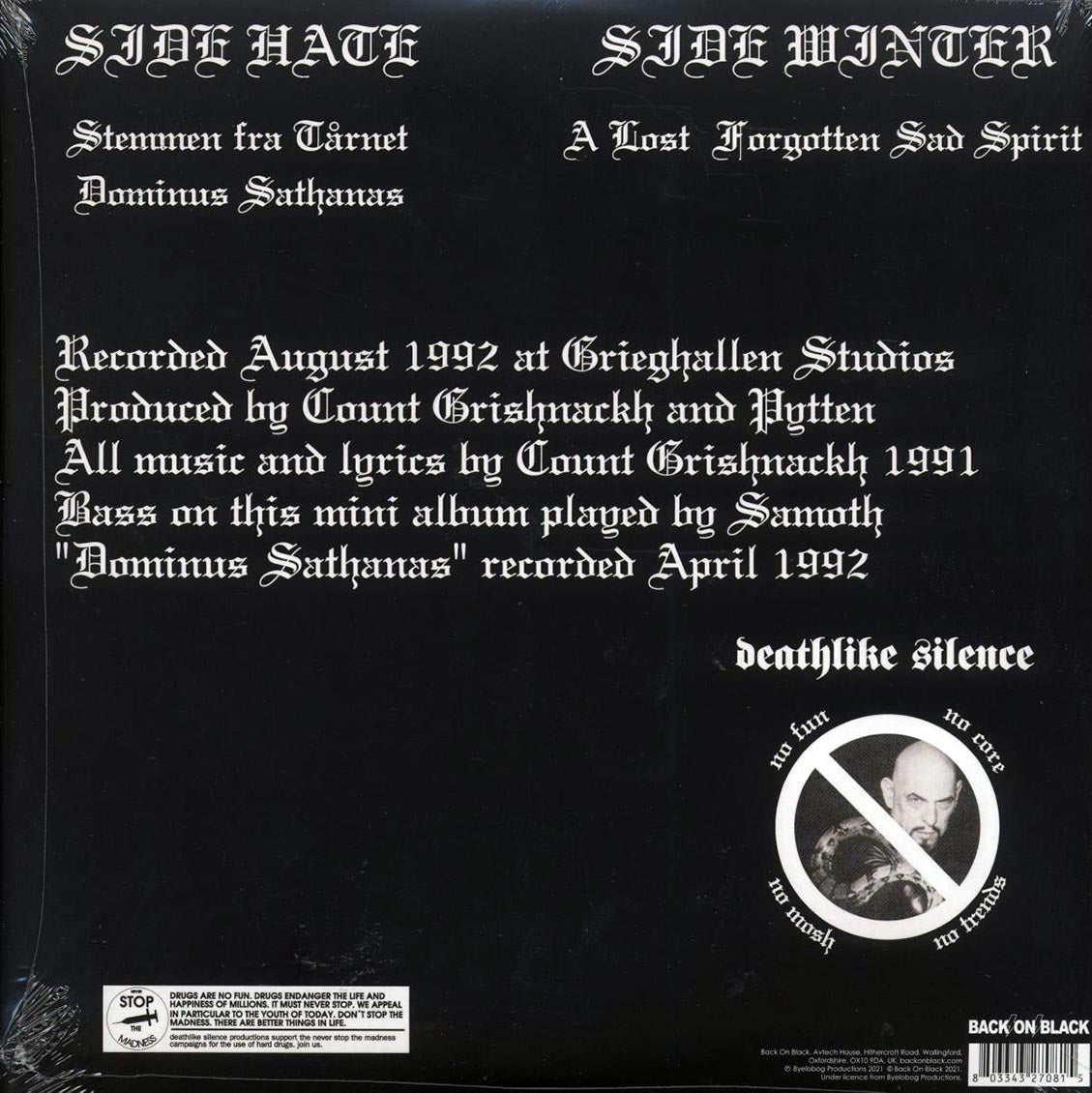 Burzum - Aske (ltd. ed.) (grey marble vinyl) vinyl LP back cover