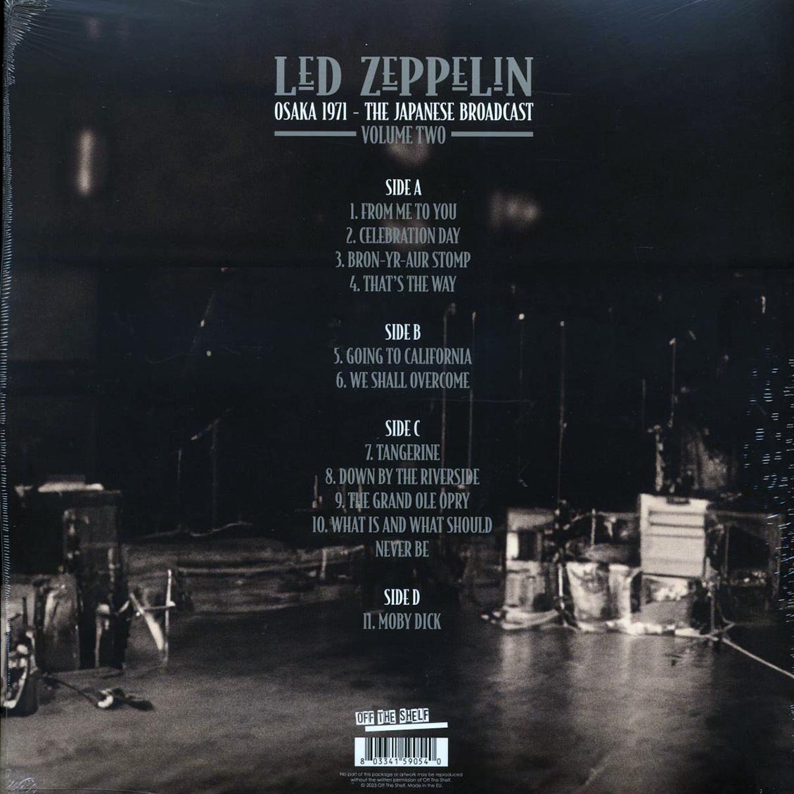 Led Zeppelin - Osaka 1971 Volume 2: The Japanese Broadcast (2xLP) vinyl LP back cover