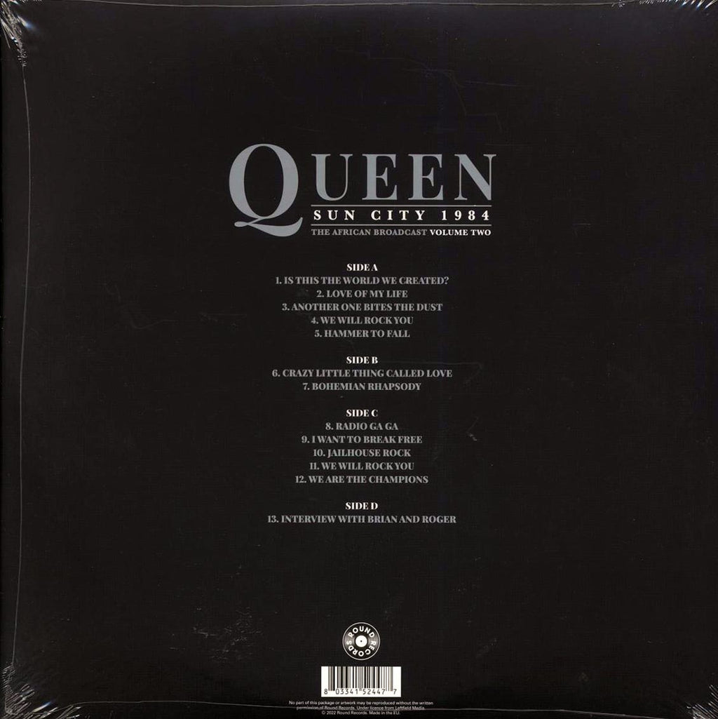 Queen - Sun City 1984 Volume 2: The African Broadcast (2xLP) vinyl LP back cover