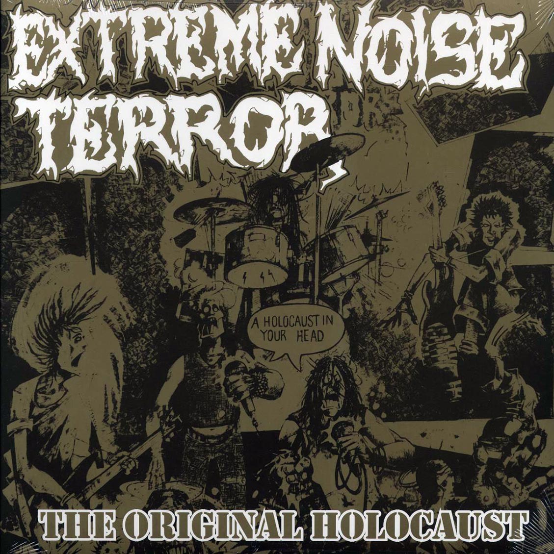 Extreme Noise Terror - A Holocaust In Your Head: The Original Holocaust (ltd. ed.) (gold vinyl) vinyl LP front cover