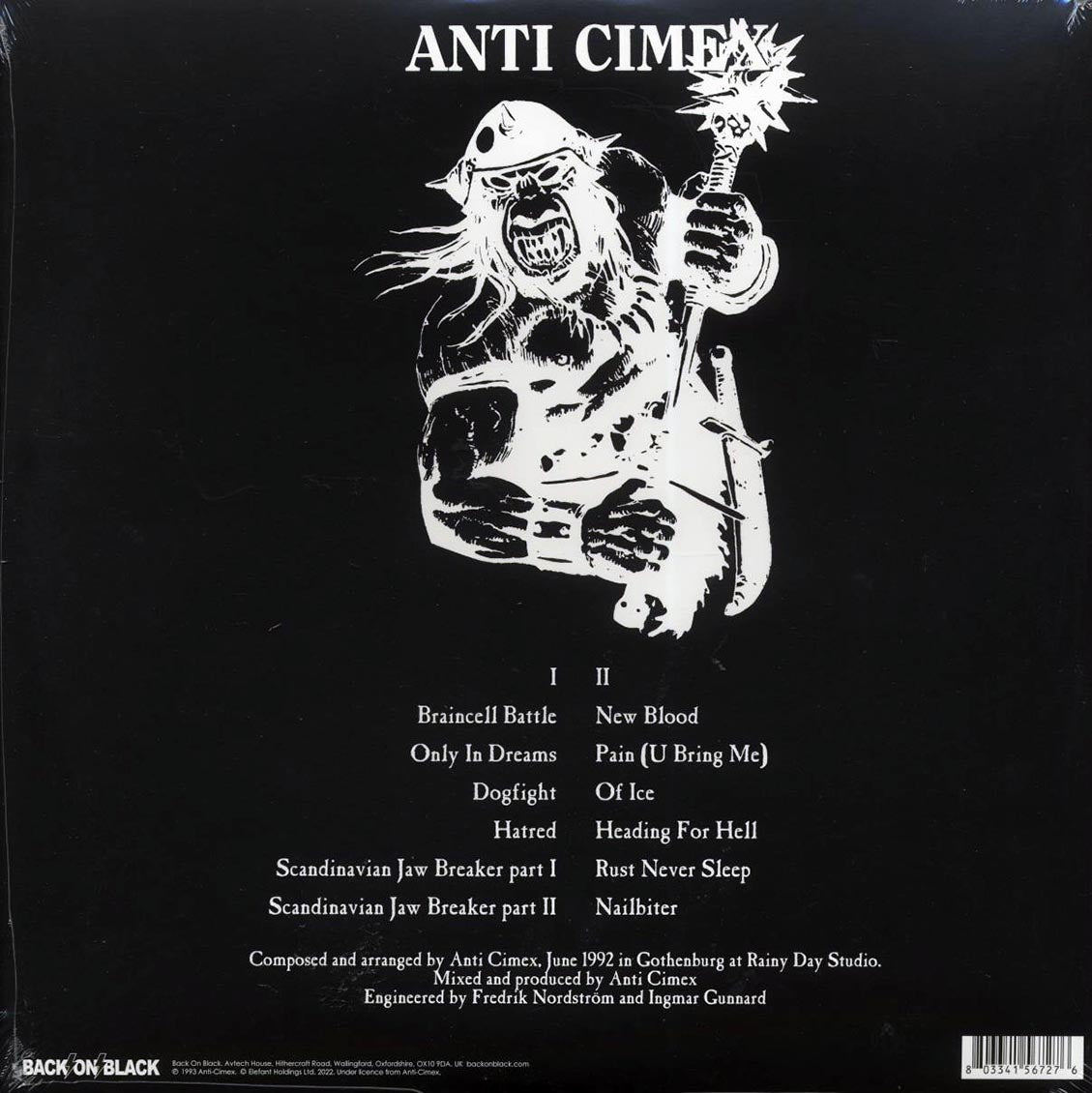 Anti Climex - Scandinavian Jawbreaker (ltd. ed.) (clear/black splatter vinyl) vinyl LP back cover