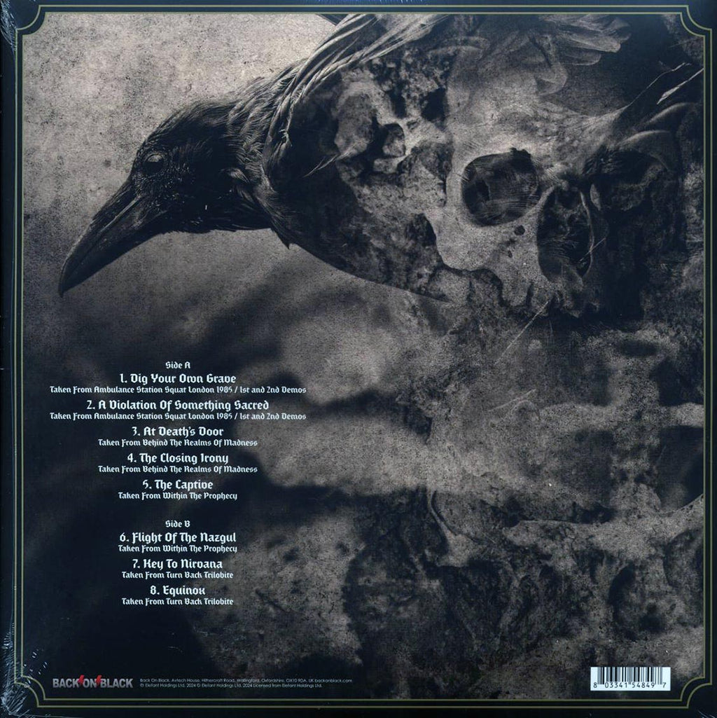 Sacrilege - The Closing Irony (ltd. ed.) (red/black splatter vinyl) vinyl LP back cover