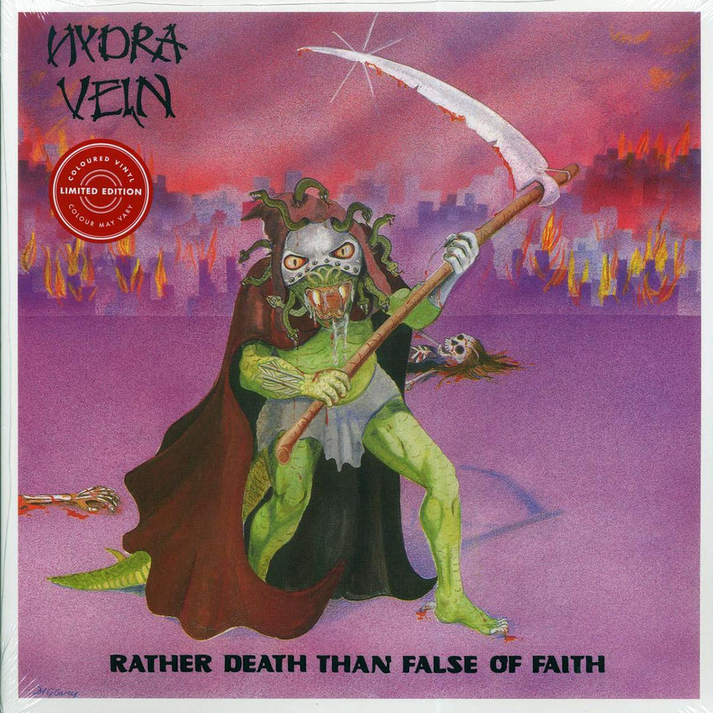 Hydra Vein - Rather Death Than False Of Faith (ltd. ed.) (2xLP) (clear/purple splatter vinyl) vinyl LP front cover