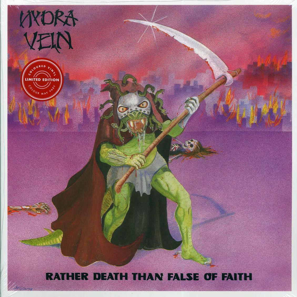 Hydra Vein - Rather Death Than False Of Faith (ltd. ed.) (2xLP) (clear/purple splatter vinyl) vinyl LP front cover
