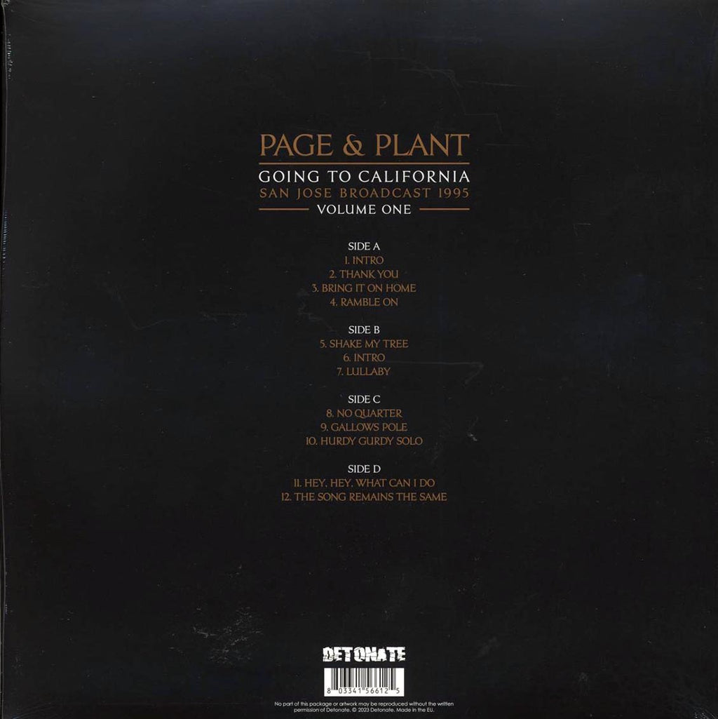 Jimmy Page, Robert Plant - Page & Plant Going To California Volume 1: San Jose Broadcast 1995 (ltd. ed.) (2xLP) (red vinyl) vinyl LP back cover