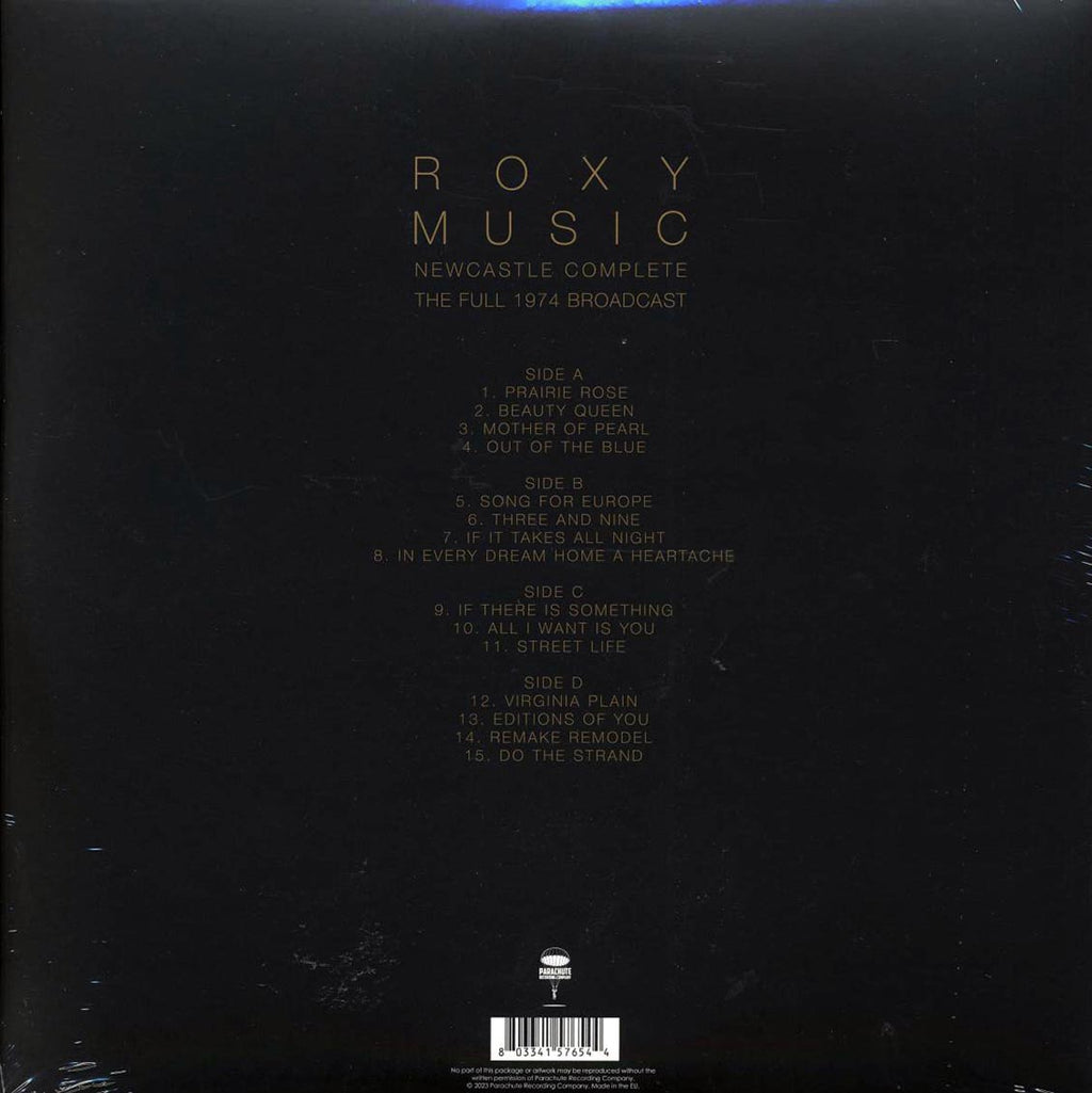 Roxy Music - Newcastle Complete: The Full 1974 Broadcast (2xLP) vinyl LP back cover