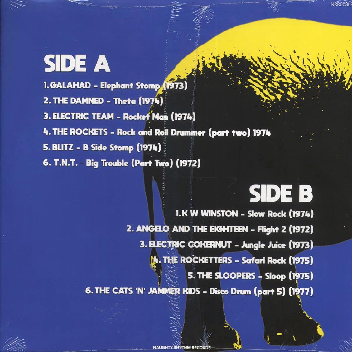 The Sloopers, Electric Team, Galahad, Etc. - Elephant Stomp: 12 Instrumental Freaky Stomper Rock Gems From 70s vinyl LP back cover