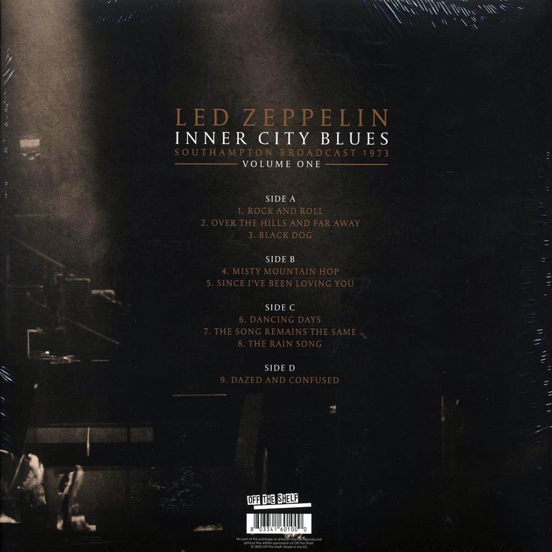 Led Zeppelin - Inner City Blues Volume 1: Southampton Broadcast 1973 (ltd. ed.) (2xLP) (grey vinyl) vinyl LP back cover