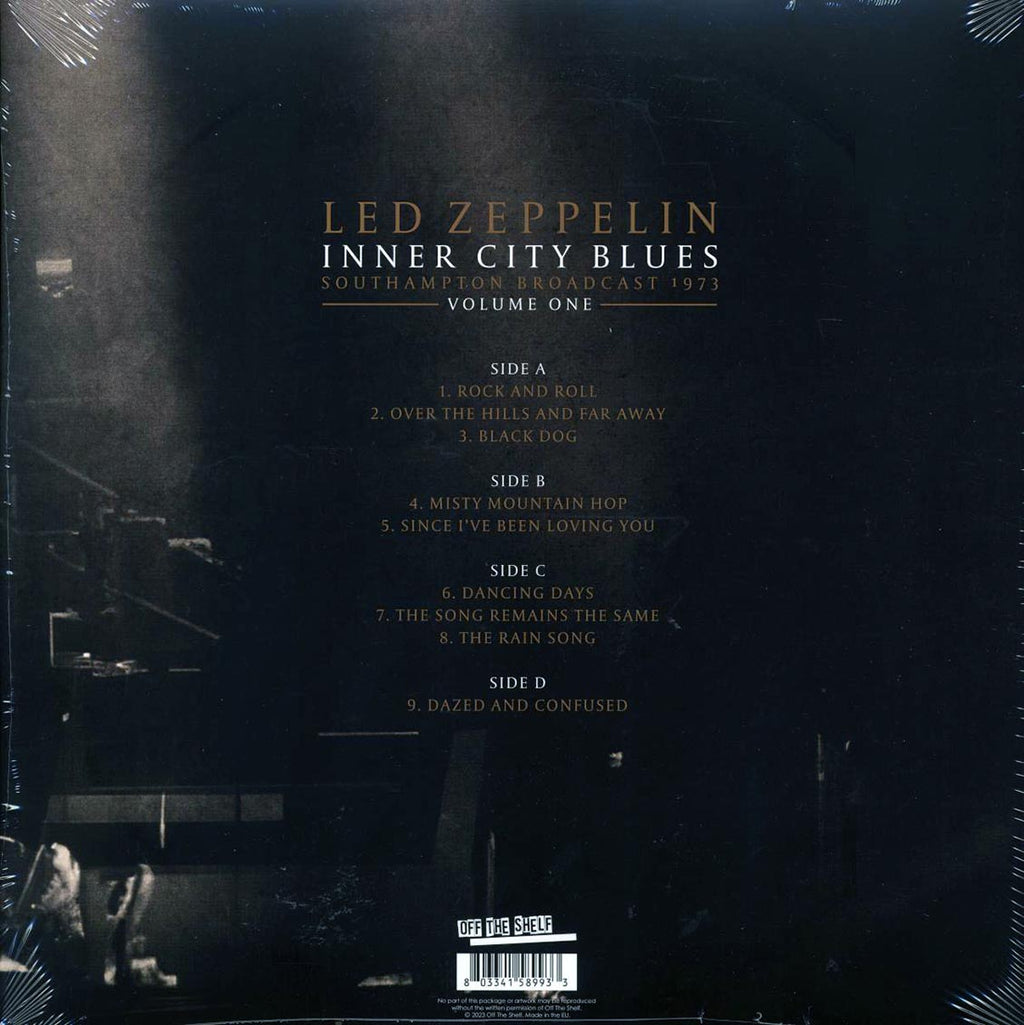 Led Zeppelin - Inner City Blues Volume 1: Southampton Broadcast 1973 (2xLP) vinyl LP back cover