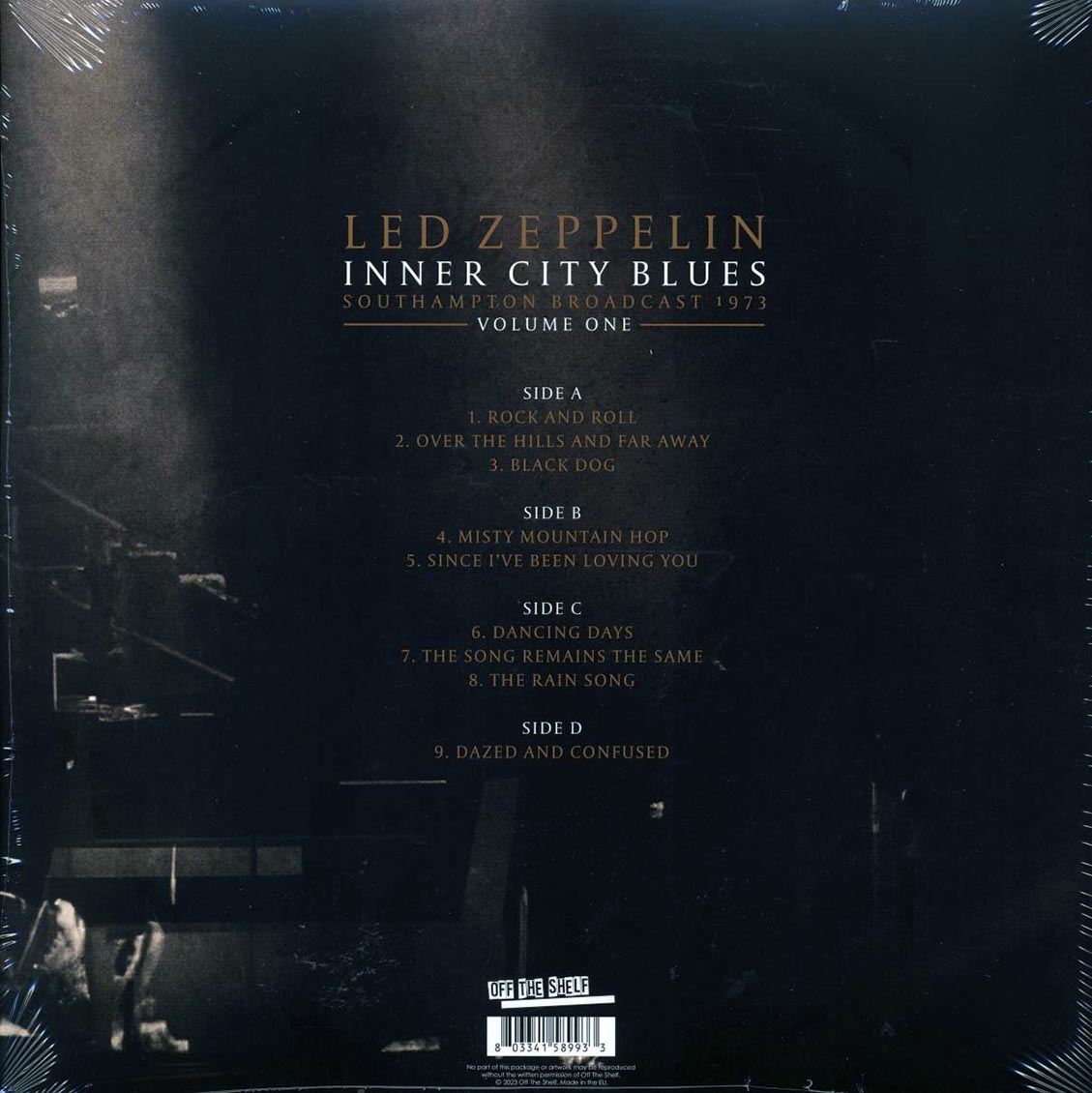Led Zeppelin - Inner City Blues Volume 1: Southampton Broadcast 1973 (2xLP) vinyl LP back cover