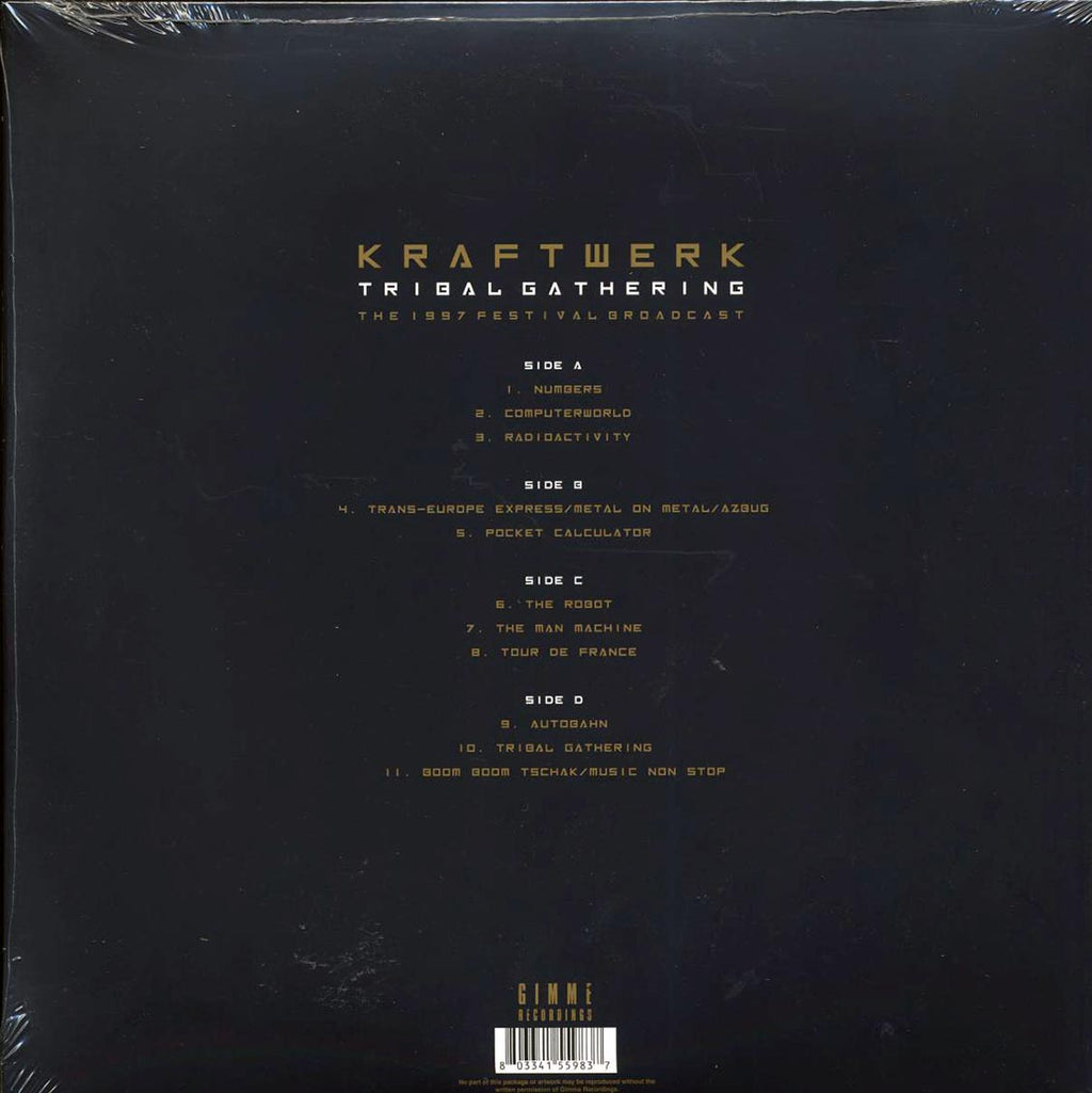 Kraftwerk - Tribal Gathering: The 1997 Festival Broadcast (ltd. ed.) (2xLP) (clear vinyl) vinyl LP back cover