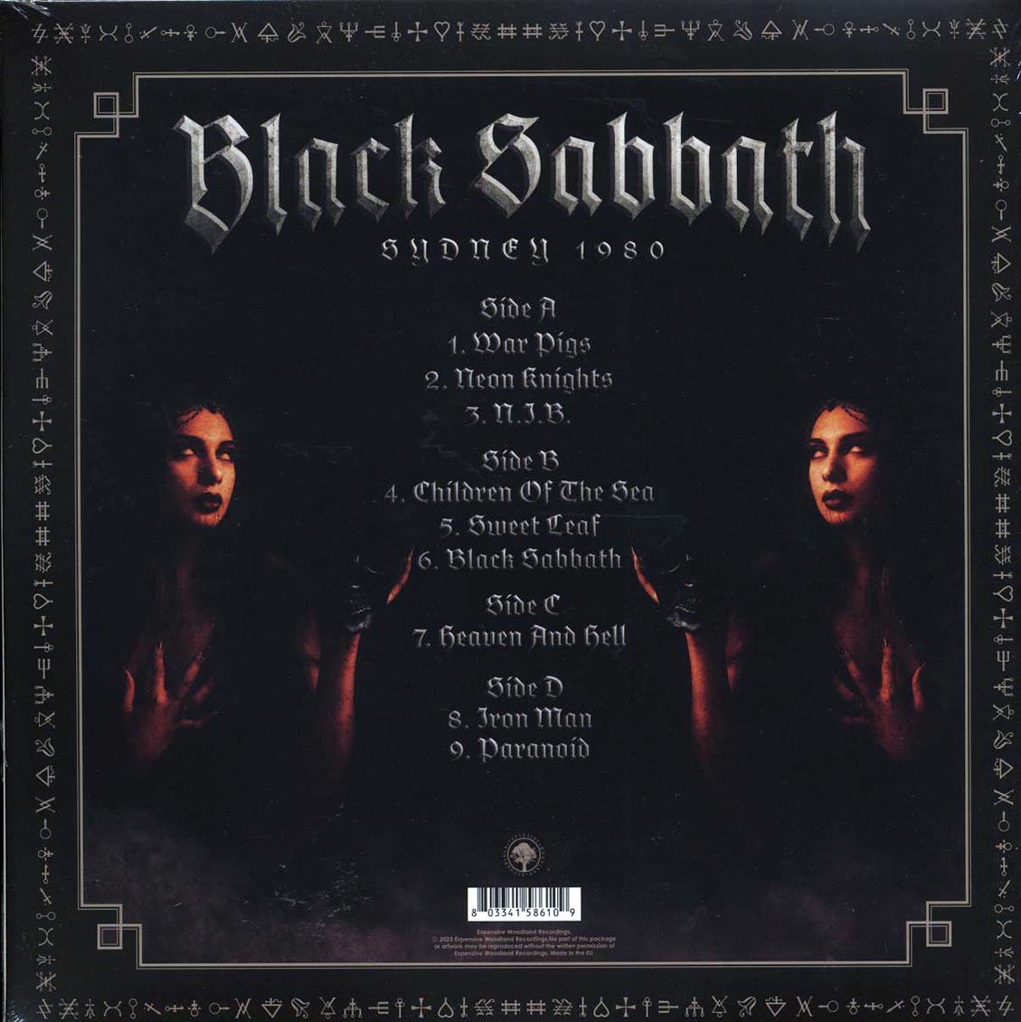 Black Sabbath - Sydney 1980 (ltd. ed.) (2xLP) (red vinyl) vinyl LP back cover
