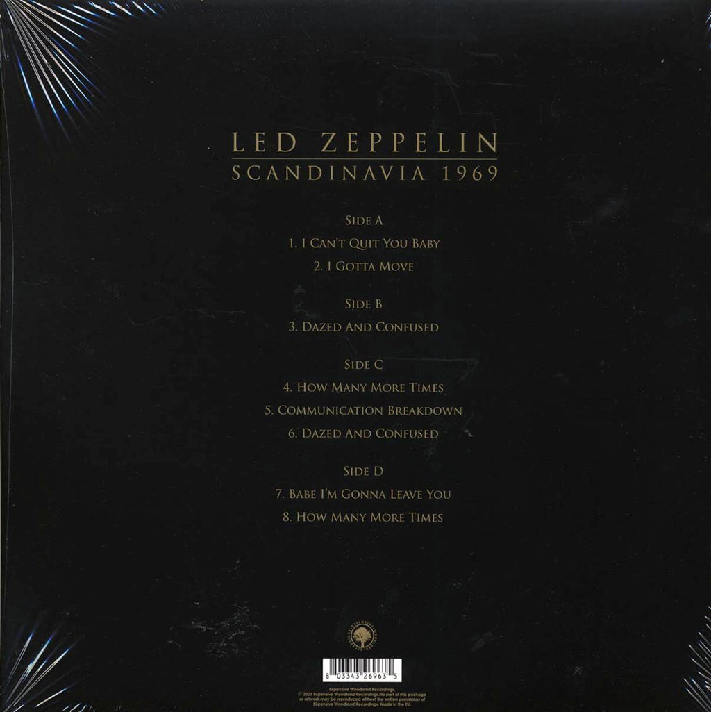 Led Zeppelin - Scandinavia 1969 (2xLP) vinyl LP back cover