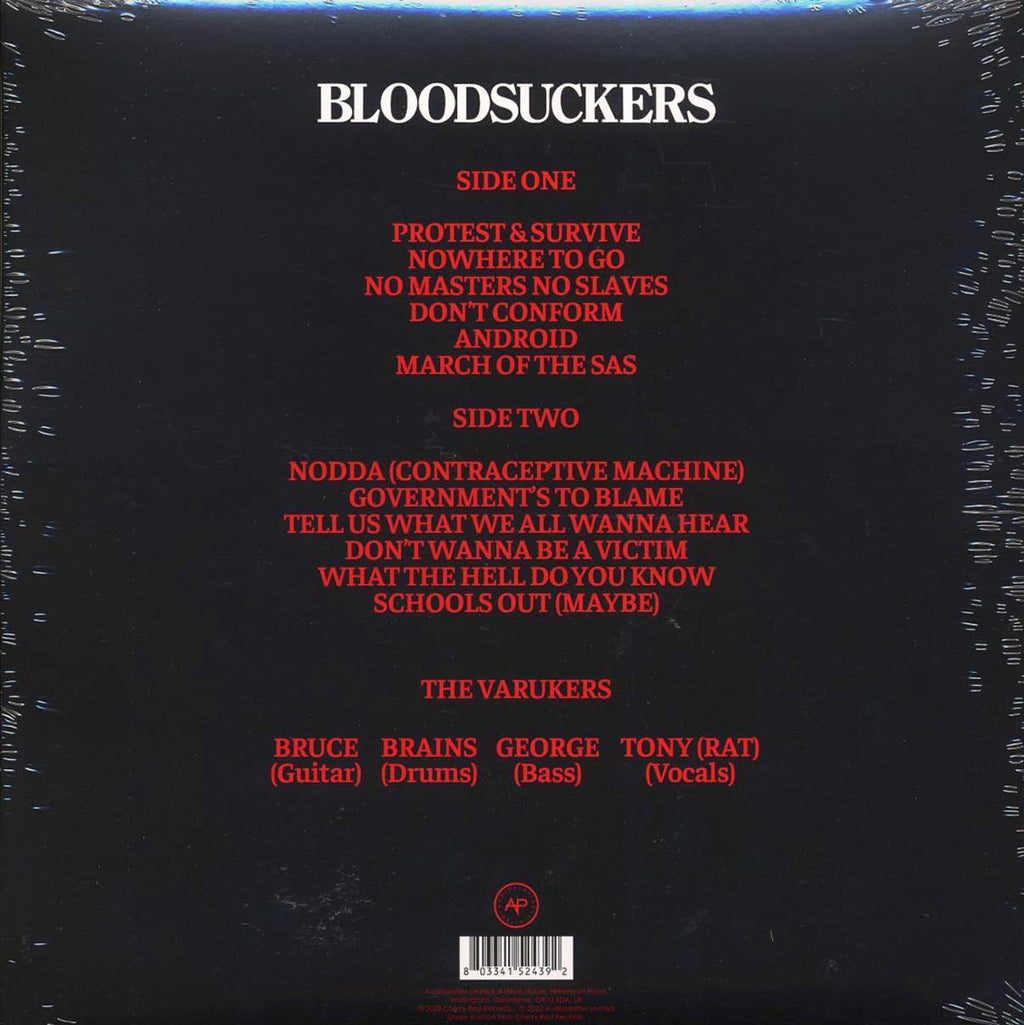 The Varukers - Bloodsuckers (ltd. ed.) (clear vinyl) vinyl LP back cover