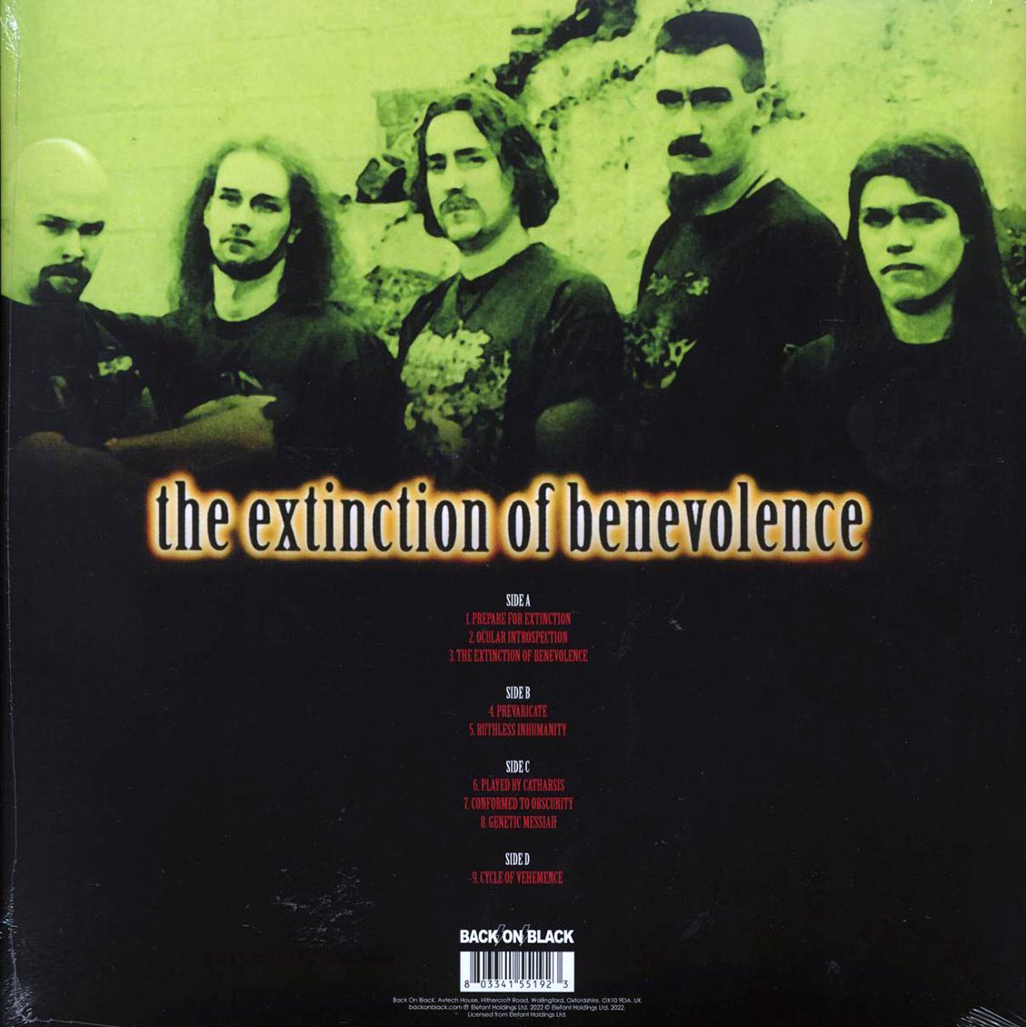 Internal Bleeding - The Extinction Of Benevolence (ltd. ed.) (2xLP) (white vinyl) vinyl LP back cover