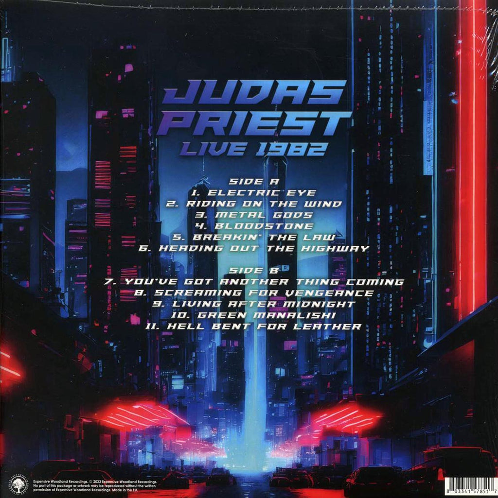 Judas Priest - Live 1982 vinyl LP back cover