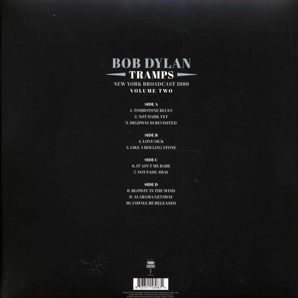 Bob Dylan - Tramps Volume 2: New York Broadcast 1999 (2xLP) vinyl LP back cover