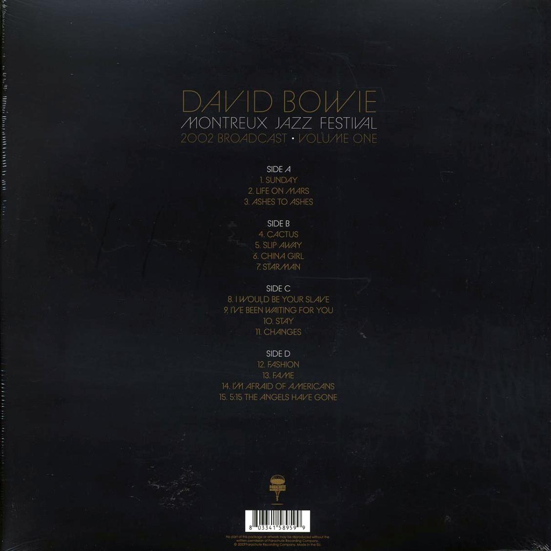 David Bowie - Montreux Jazz Festival Volume 1: 2002 Broadcast (ltd. ed.) (2xLP) (clear vinyl) vinyl LP back cover
