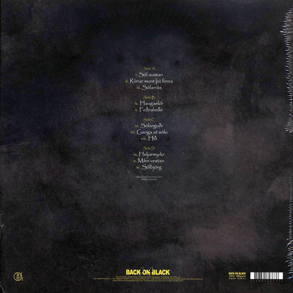 Burzum - Sol Austan, Mani Vestan (2xLP) vinyl LP back cover