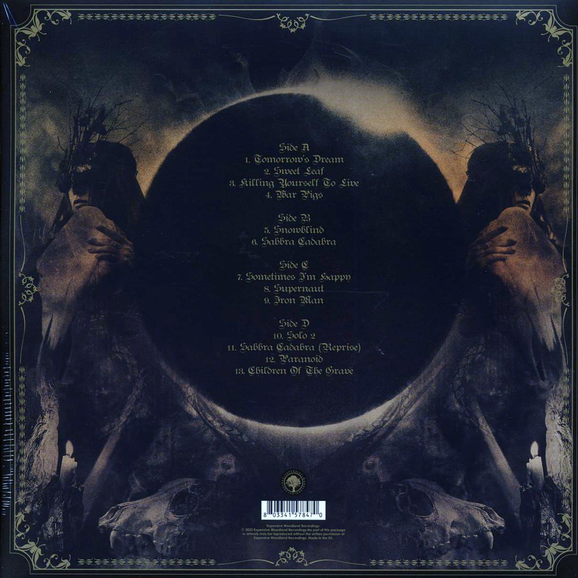 Black Sabbath - Live In The USA 1974 (2xLP) vinyl LP back cover