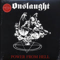 Onslaught - Power From Hell (ltd. ed.) (white/red splatter vinyl) vinyl LP front cover