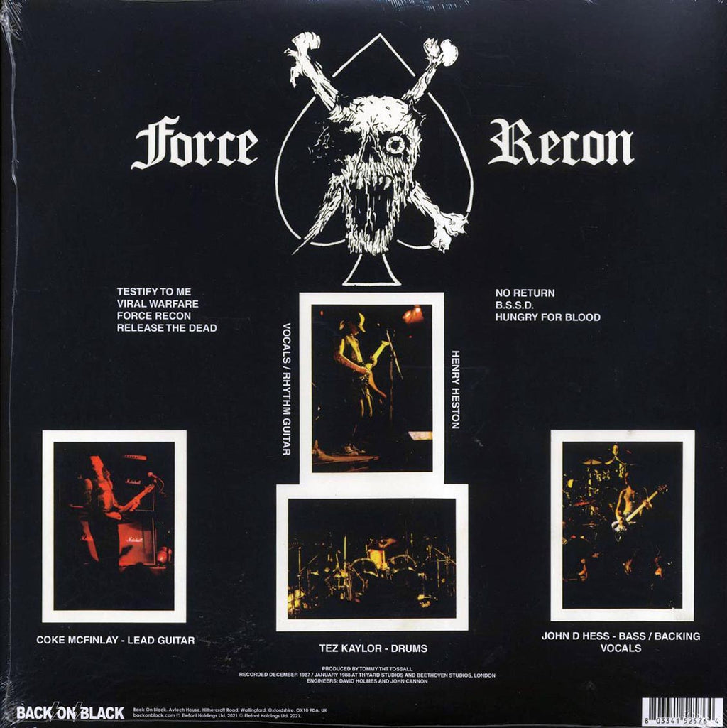 Virus - Force Recon (ltd. ed.) (clear/green splatter vinyl) vinyl LP back cover