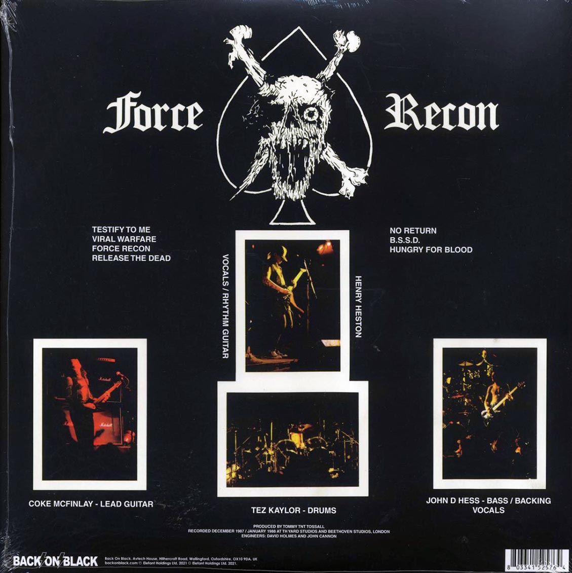 Virus - Force Recon (ltd. ed.) (clear/green splatter vinyl) vinyl LP back cover