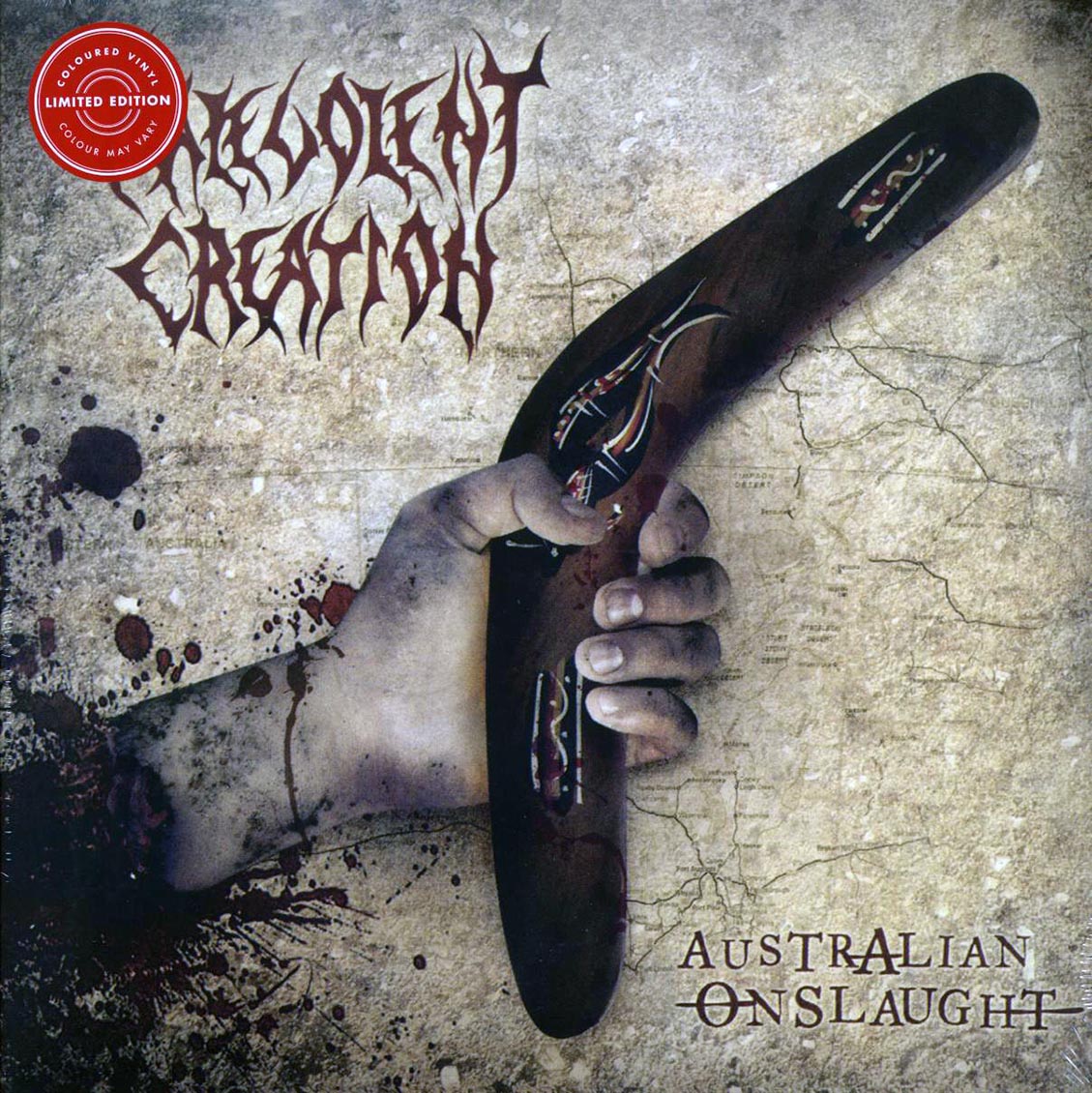 Malevolent Creation - Australian Onslaught (ltd. ed.) (2xLP) (yellow vinyl) vinyl LP front cover