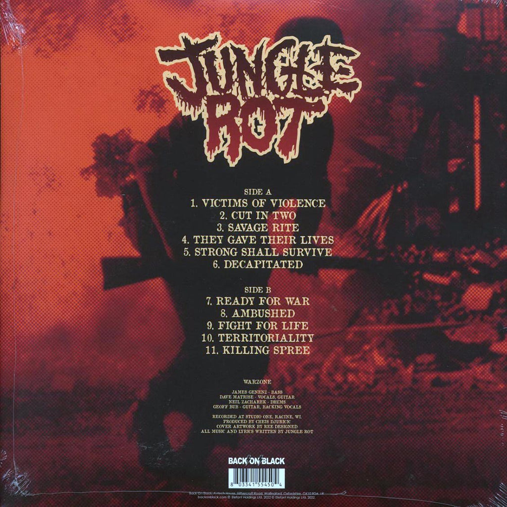 Jungle Rot - War Zone (ltd. ed.) (red vinyl) vinyl LP back cover