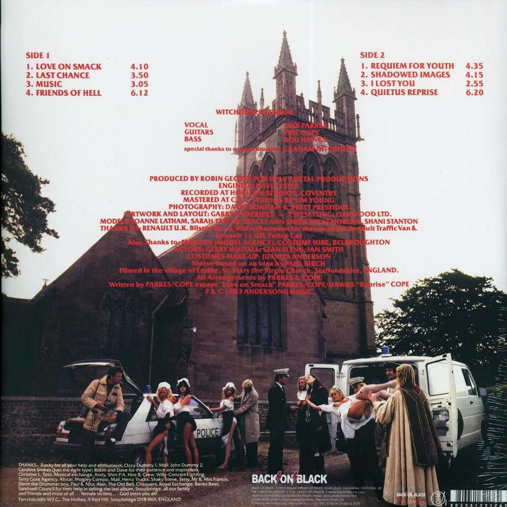 Witchfinder General - Friends Of Hell vinyl LP back cover