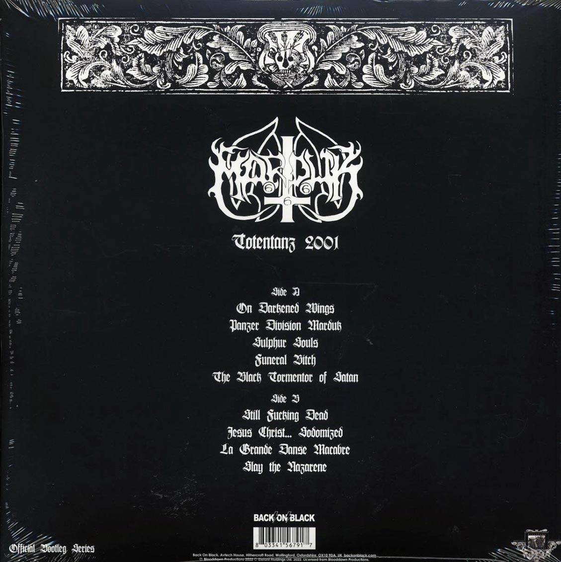 Marduk - Totentanz 2001 vinyl LP back cover