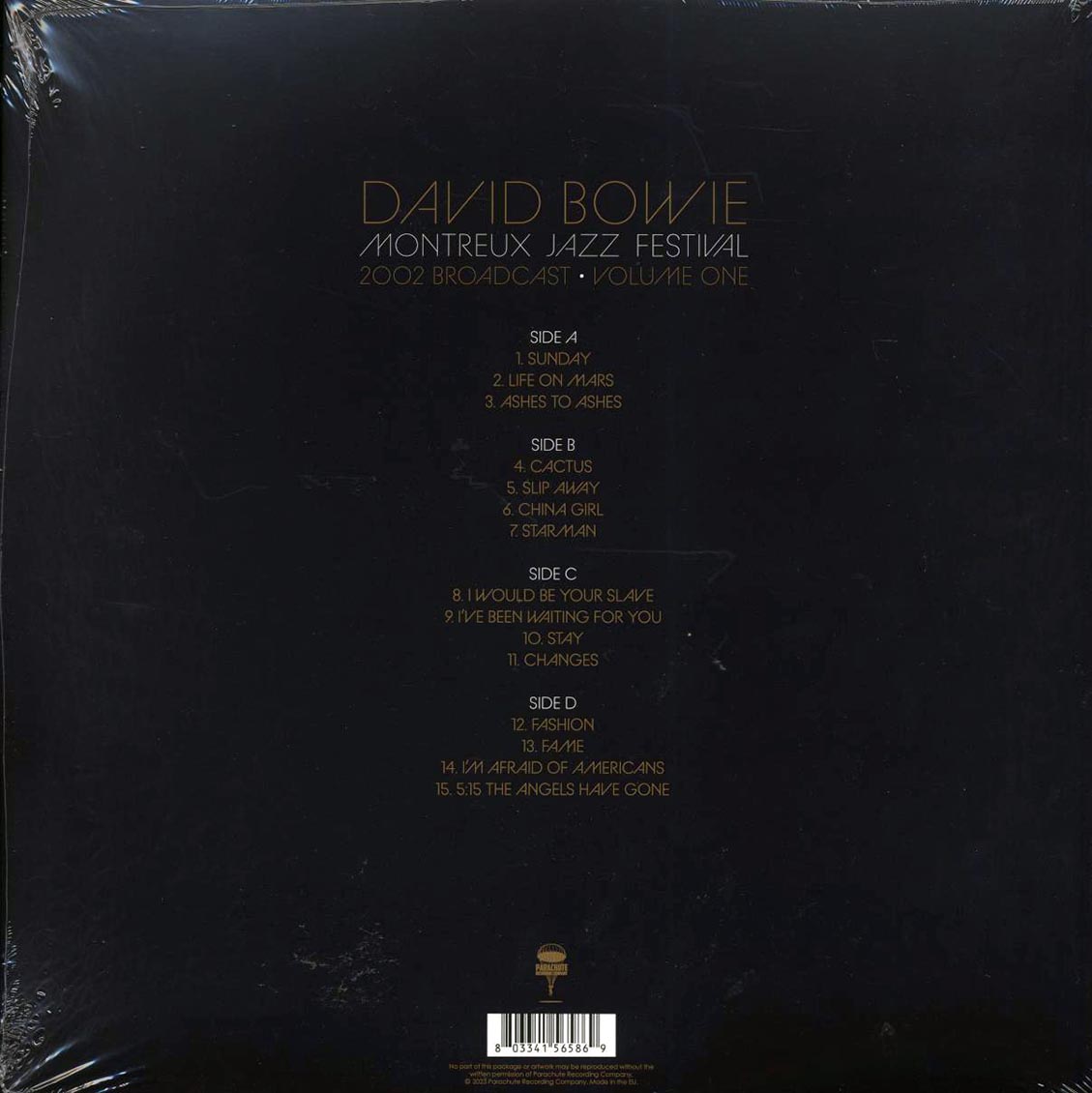 David Bowie - Montreux Jazz Festival Volume 1: 2002 Broadcast (2xLP) vinyl LP back cover