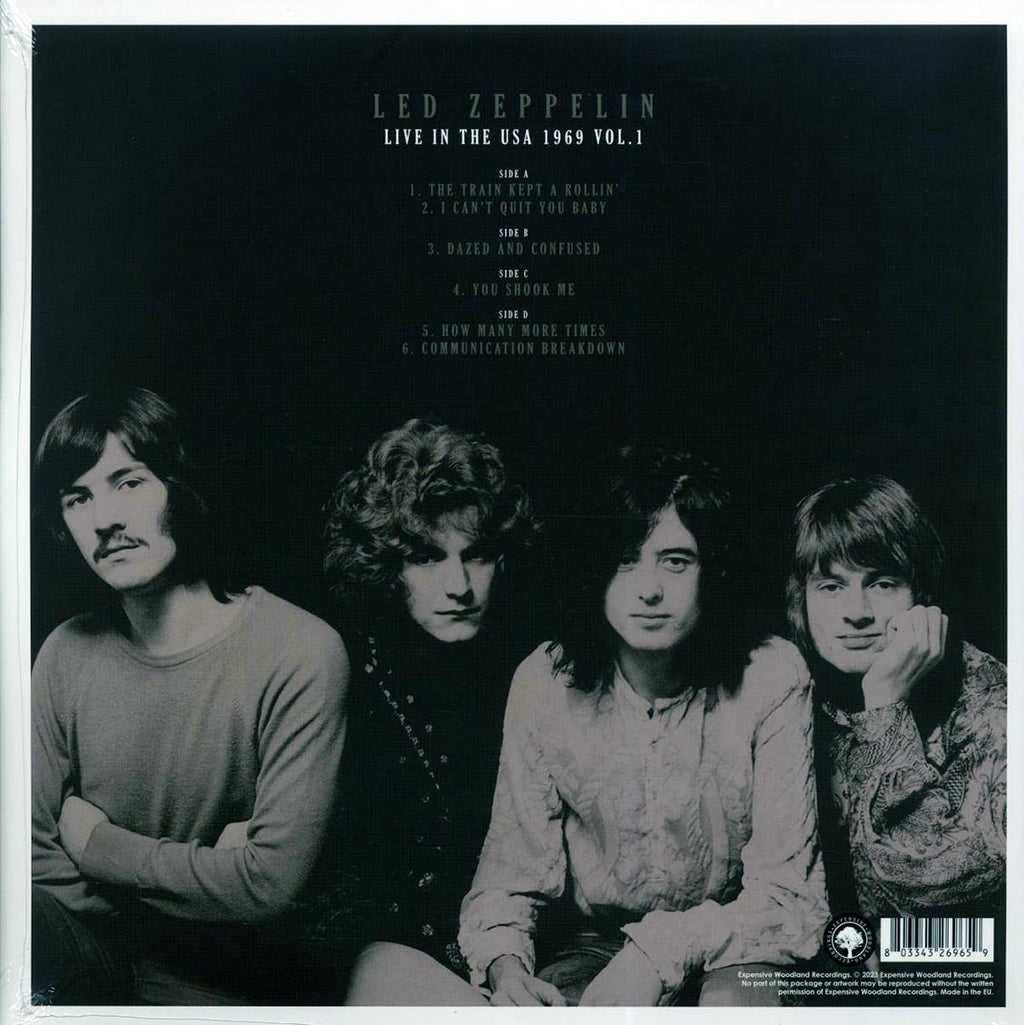 Led Zeppelin - Live In The USA 1969 Volume 1 (2xLP) vinyl LP back cover