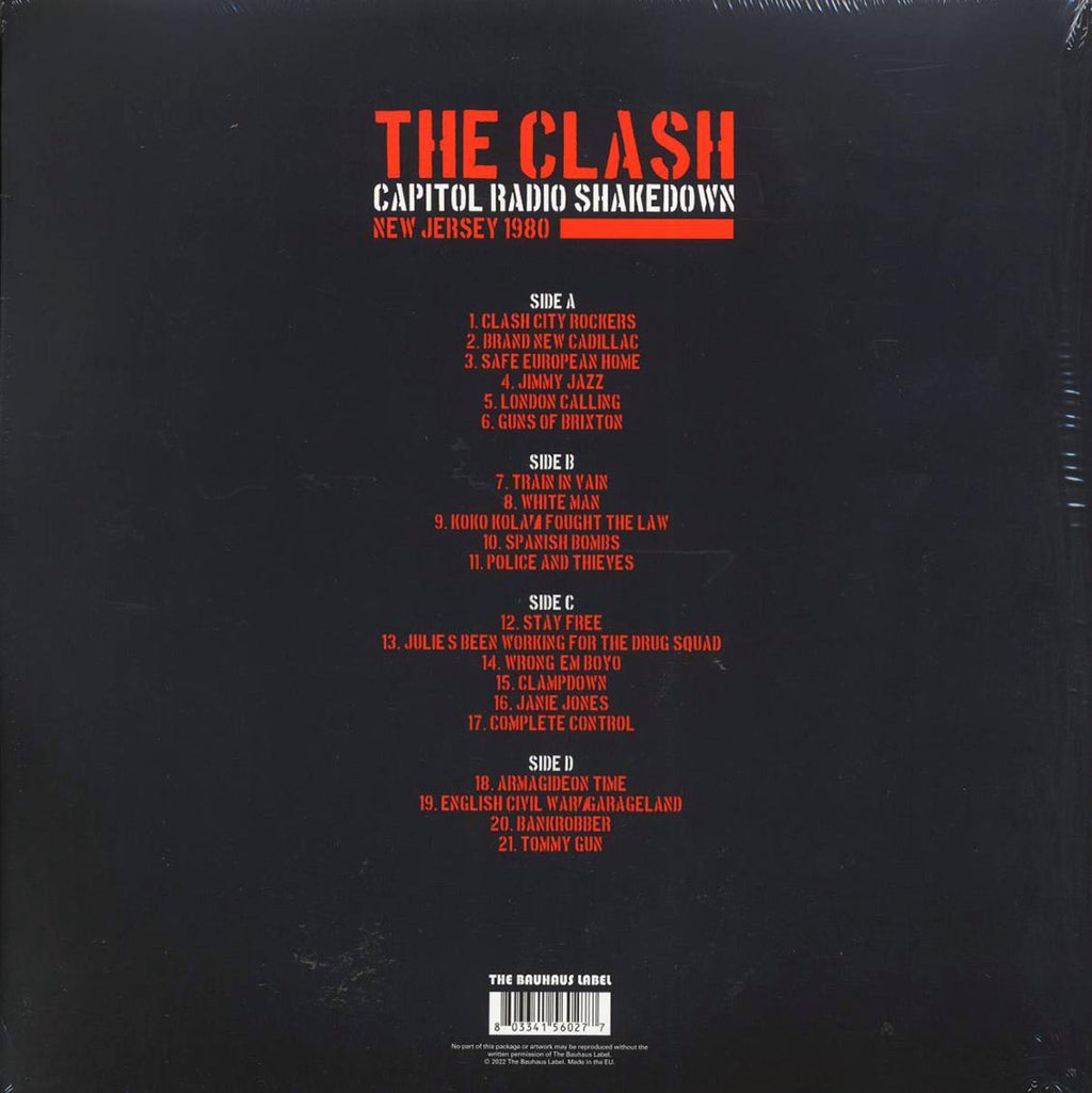 The Clash - Capitol Radio Shakedown: New Jersey 1980 vinyl LP back cover