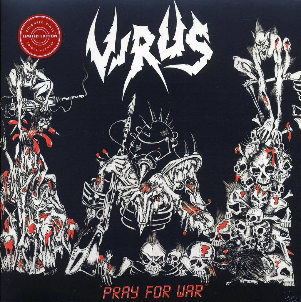 Virus - Pray For War (ltd. ed.) (white/red splatter vinyl) vinyl LP front cover