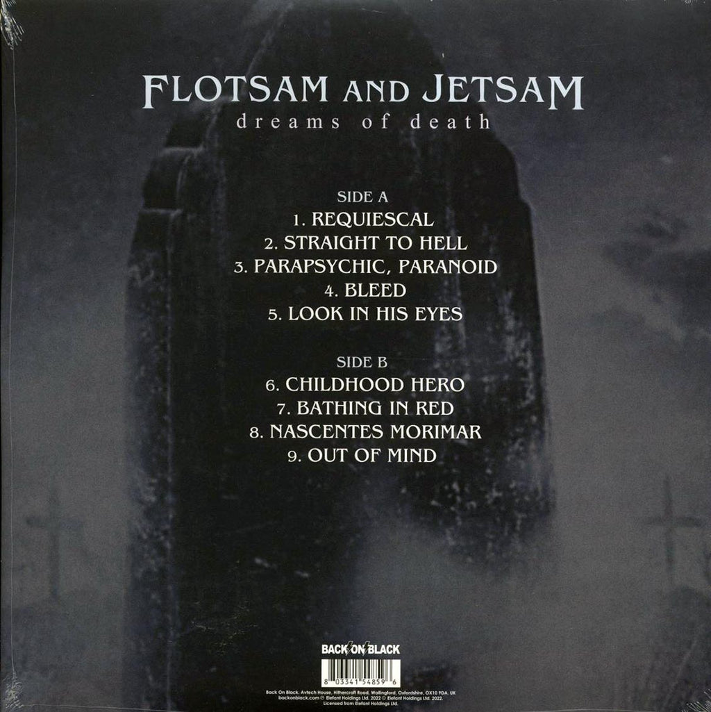 Flotsam & Jetsam - Dreams Of Death (ltd. ed.) (clear vinyl) vinyl LP back cover