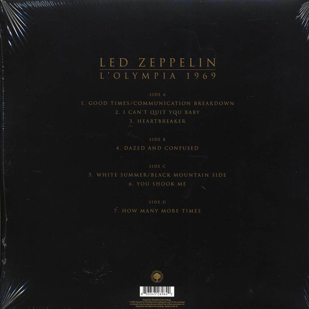 Led Zeppelin - L'Olympia 1969 (2xLP) vinyl LP back cover