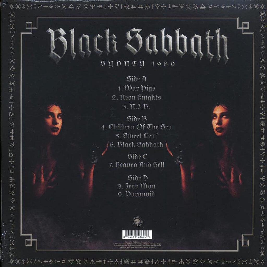 Black Sabbath - Sydney 1980 (2xLP) vinyl LP back cover
