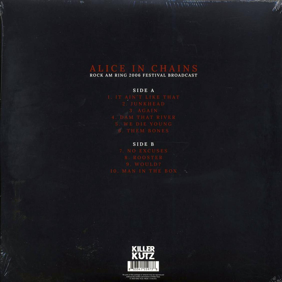 Alice In Chains - Rock AM Ring 2006 Festival Broadcast (ltd. ed.) (red vinyl) vinyl LP back cover