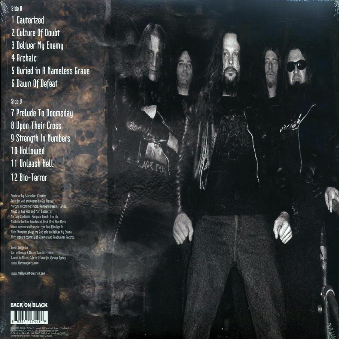 Malevolent Creation - Doomsday X (ltd. ed.) (grey vinyl) vinyl LP back cover