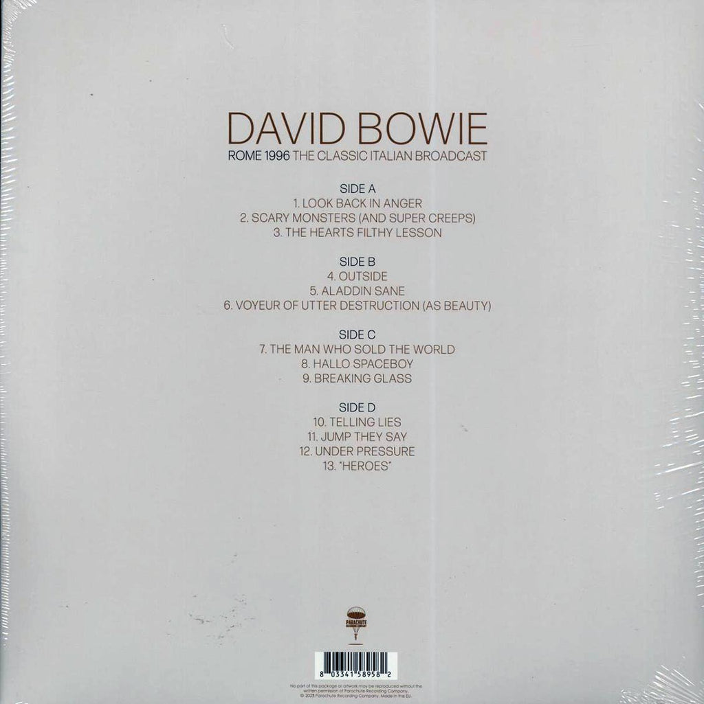 David Bowie - Rome 1996: The Classic Italian Broadcast (ltd. ed.) (2xLP) (clear vinyl) vinyl LP back cover