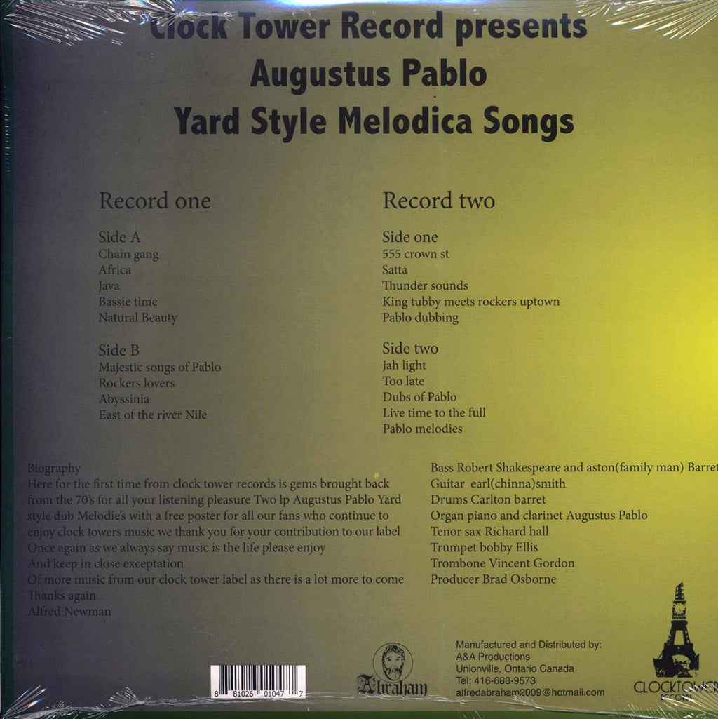 Augustus Pablo - Yard Style Melodica Songs (2xLP) vinyl LP back cover