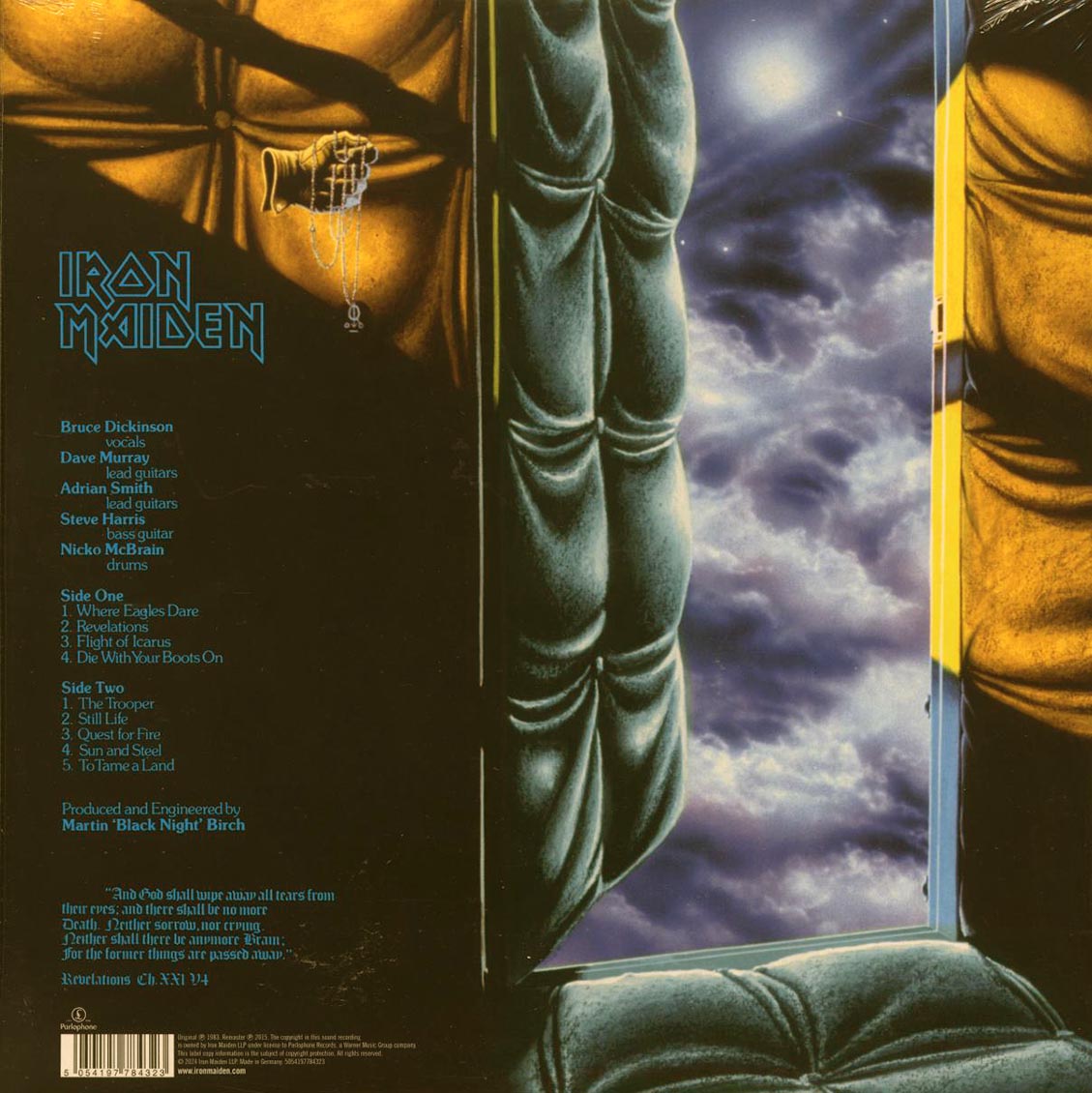 Iron Maiden - Piece Of Mind (remastered) vinyl LP back cover