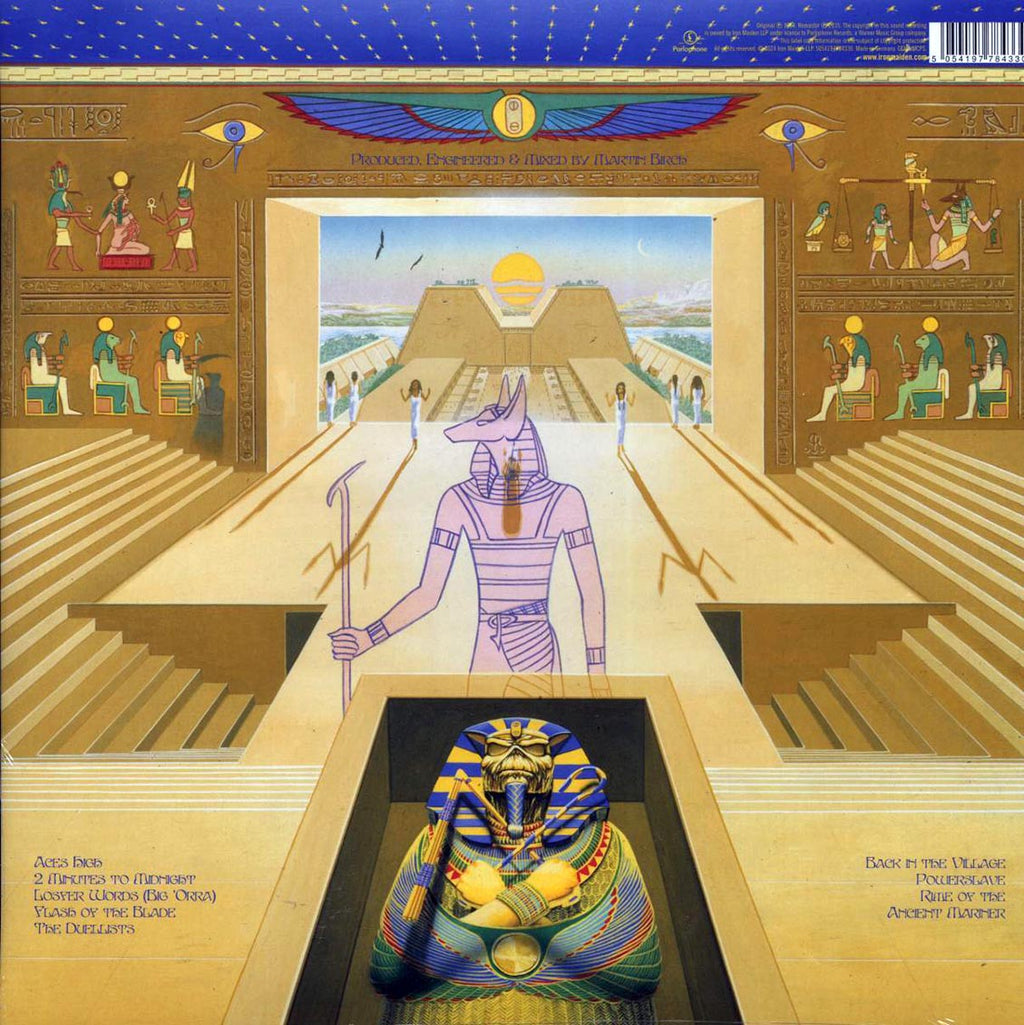Iron Maiden - Powerslave (remastered) vinyl LP back cover