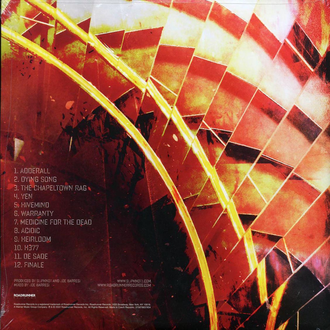 Slipknot - The End For Now (ltd. ed.) (2xLP) (yellow vinyl) vinyl LP back cover