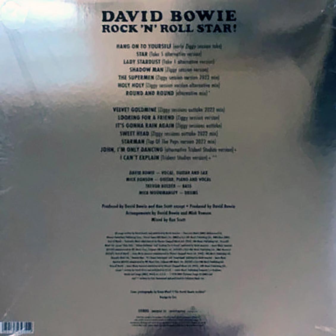 David Bowie - Rock 'N' Roll Star! vinyl LP back cover
