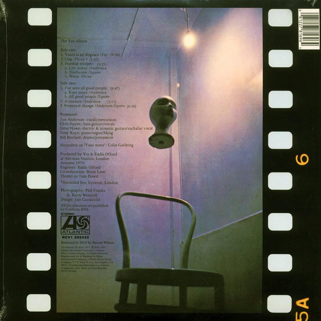 Yes - The Yes Album (ltd. ed.) (sea blue vinyl) vinyl LP back cover