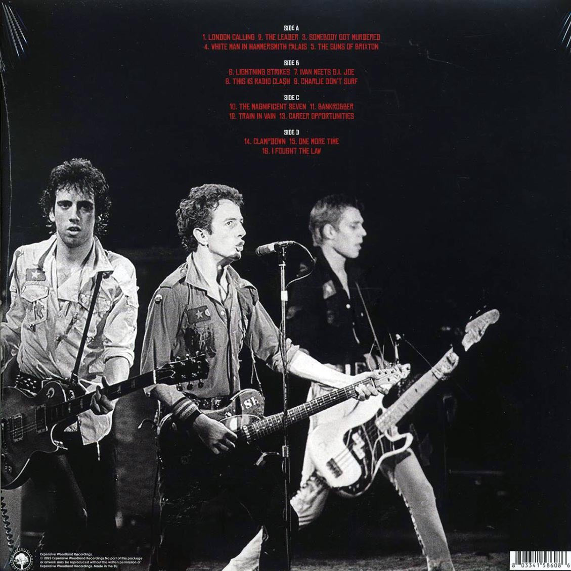The Clash - Live Amsterdam 1981 (ltd. ed.) (2xLP) (clear vinyl) vinyl LP back cover
