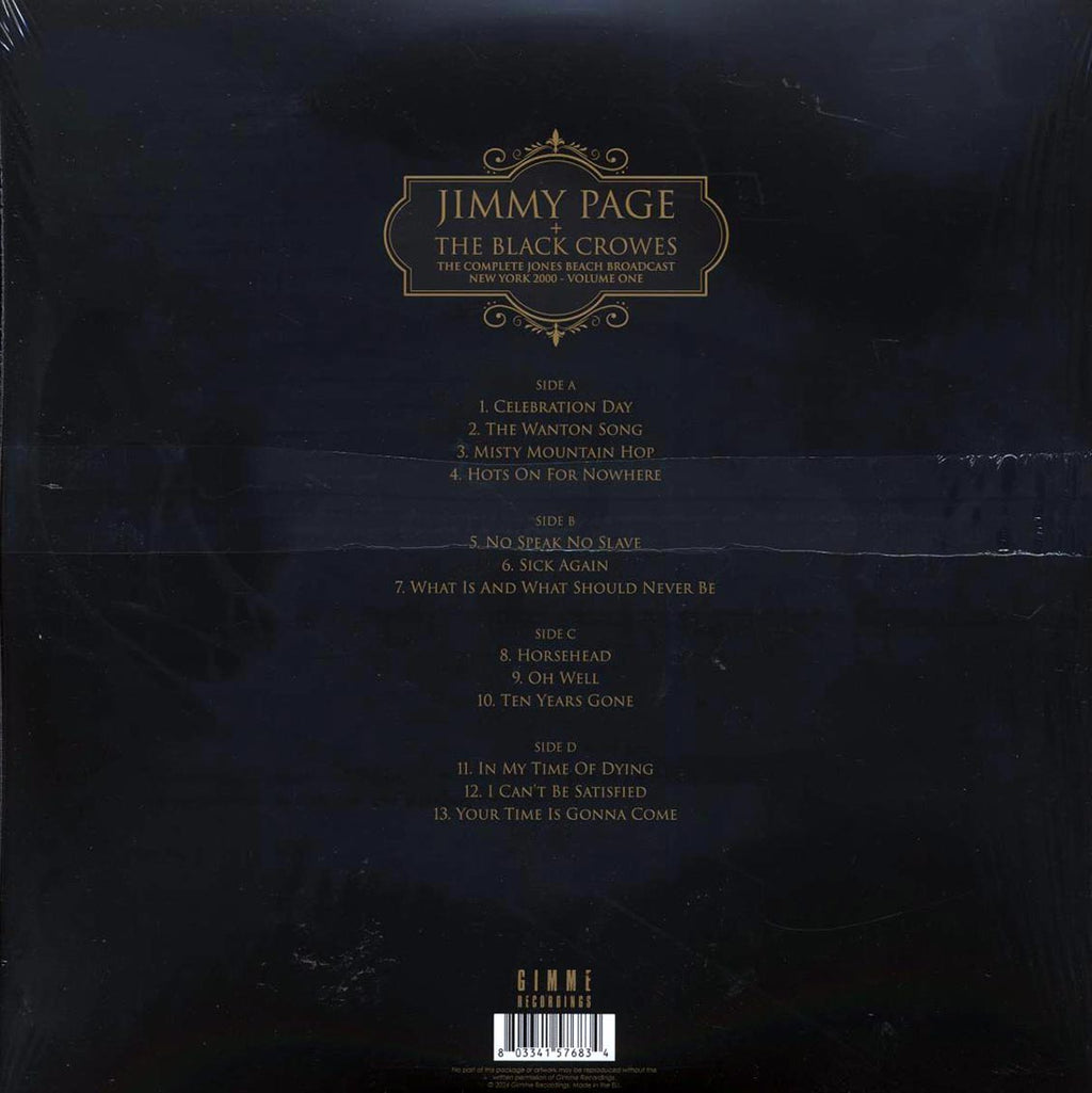 Jimmy Page, The Black Crowes - New York 2000 Volume 1: The Complete Jones Beach Broadcast (2xLP) vinyl LP back cover